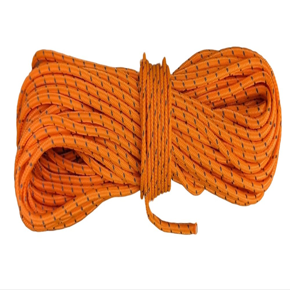 B2BPlusC Ultra Light Dyneema Reflective Orange Rope 1/16 Inch Diameter | 440lbs Breaking Strain | Tent Guy Guide Rope | Suitable for Sailing, Dinghy, Yachting, Cruising, Racing - 120 Feet