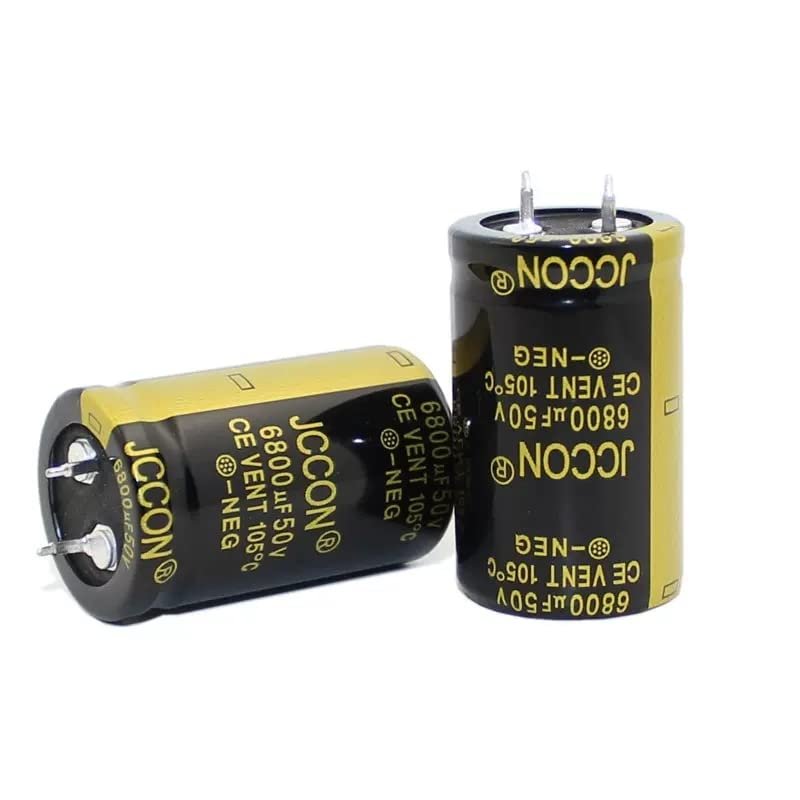 2pcs jccon 6800uf 50v Black Gold Audio Amplifier Filtering Horn Capacitor 25x40mm
