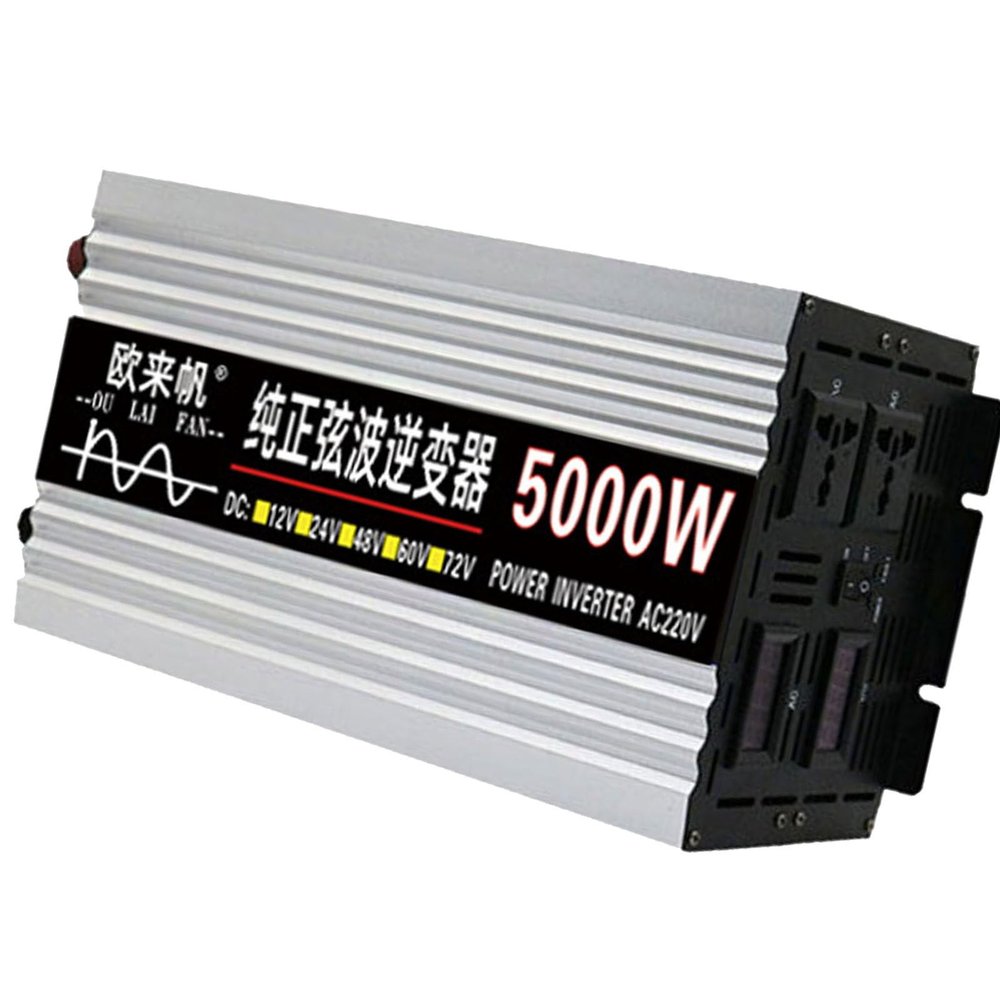 5000W6000W8000W Pure Positive Wave Inverter,DC 12V/24V/48V/60V to 110V-220V AC Outlet Converter for Cell Phones,laptops, Cameras,Camping,Road Trips,etc.,5000W-60VTO220V