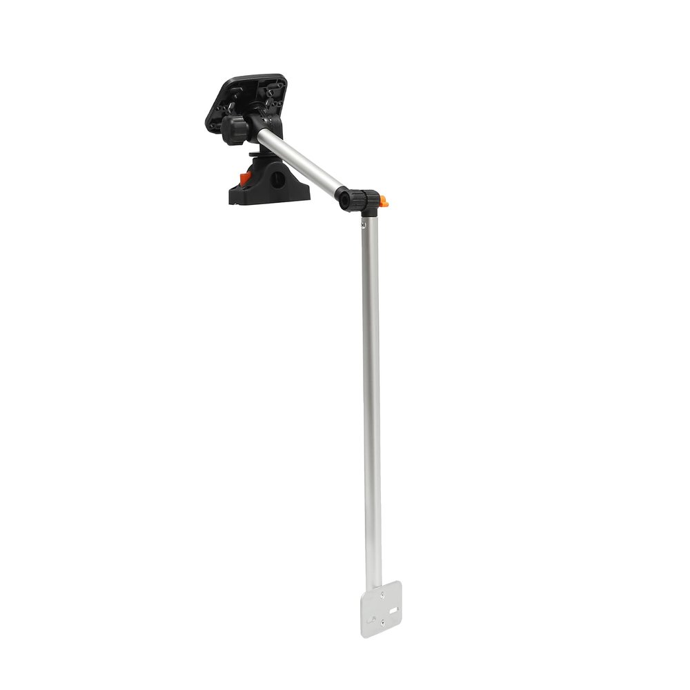 Fetcoi Universal Portable Transducer Bracket - Height Adjustable - 360 Rotatable, Transducer Mounting Arm Fishfinder Mount, Black
