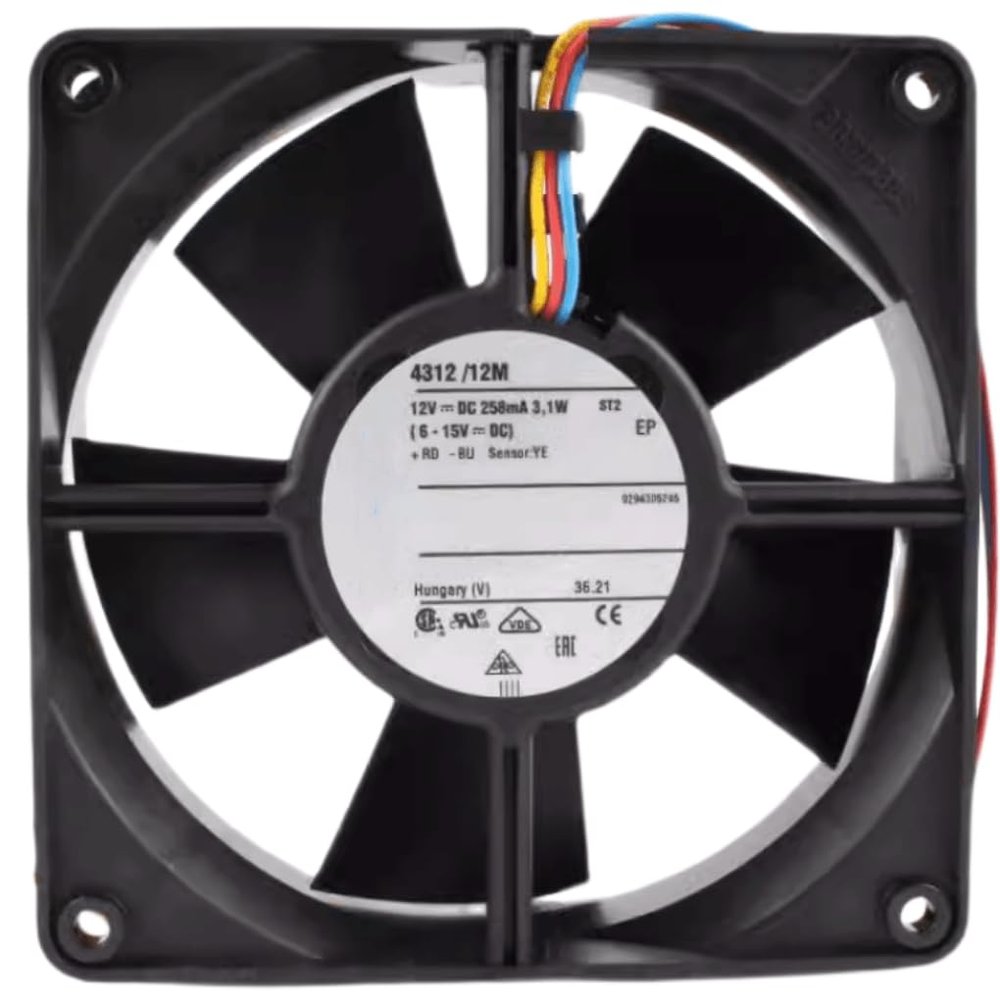 12V 4312/12M 258mA 3.1W 12032 Cooling Fan 3-Wire