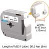 6-Pack M-K231 M Tape Compatible Label Tape Replacement for Brother P-Touch M231 MK231 M-231 M-K231S 12mm 0.47'' White Work with Brother Ptouch PT-65 PT-M95 PT-90 PT-70 PT-80 PT-70BM PT-45 Label Maker view 3