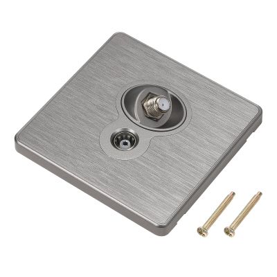 MECCANIXITY TV Aerial Socket Wall Plate Outlet Satellite Grey PC 88mm x 86mm for Coaxial Cable Lead