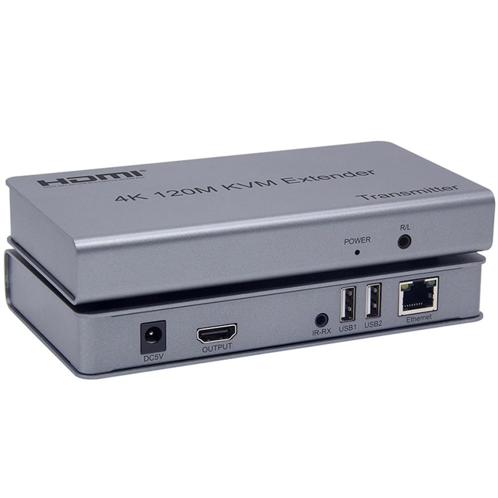 DAGIJIRD HD KVM USB Extender 4K@30HZ Over RJ45 Ethernet Cat5e/6, Up to 120M Keyboard & Mouse Ethernet Network