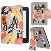 VORI Stand Case for 7"/6.8" Kindle Paperwhite (12th/11th Generation-2024/2021) and Kindle Colorsoft Signature Edition, PU Leather Case Smart Protective Cover with Auto-Wake/Sleep, Protea Floral view 1