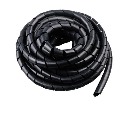 4x25Meters 30x1.5m Spiral Wrap Sleeve Tube Cable Protector Band Winding Pipe Transparent Plastic Sheath (Color : Black, Size : 20mm x 3meters)