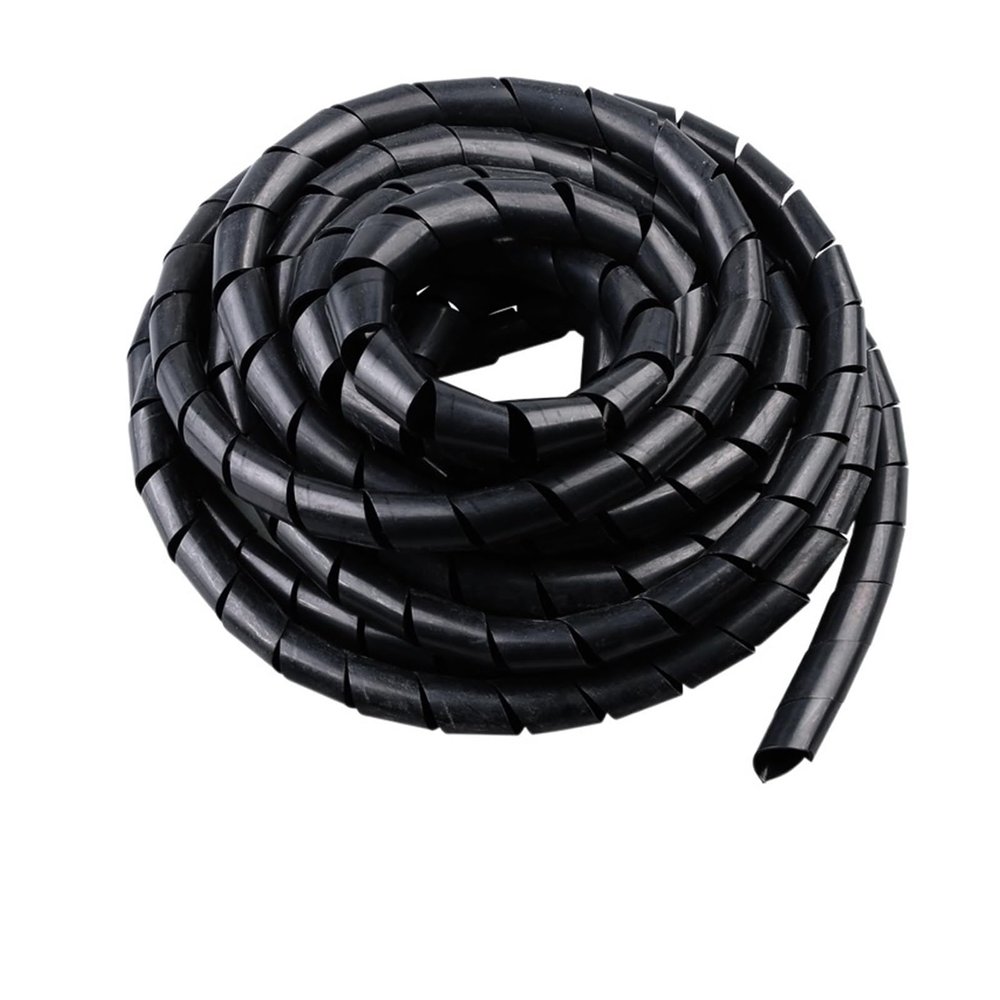 4x25Meters 30x1.5m Spiral Wrap Sleeve Tube Cable Protector Band Winding Pipe Transparent Plastic Sheath (Color : Black, Size : 20mm x 3meters)