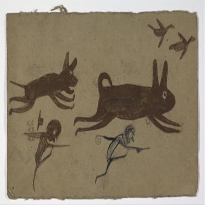 Bill Traylor : Truncated Man with a Pipe : Archival Quality Art Print
