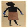 Bill Traylor : Woman in Blue Gloves : Archival Quality Art Print view 1