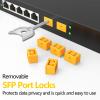 10Pcs SFP Port Lock with 1Keys,Switch Port Lock/Fiber Port Security Plug,SFP Dust Cap to Prevent Unauthorized Access,Suitable for Data Centers, Server Room,Desktops,Laptops,etc. (Yellow) view 2