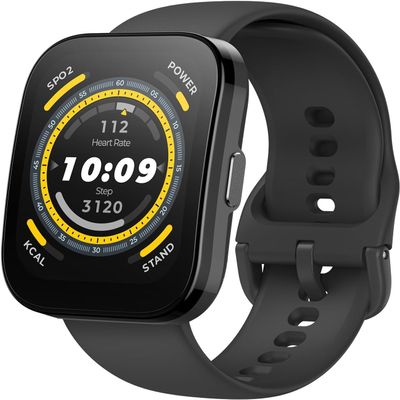 Amazfit Bip 5 Smart Watch 46mm, GPS, Amazon Alexa Built-in, Bluetooth Calling, 10-Day Battery, Heart-Rate & VO2 Max, Sleep Health Monitoring, AI Fitness Tracker App, for Android & iPhone, Black