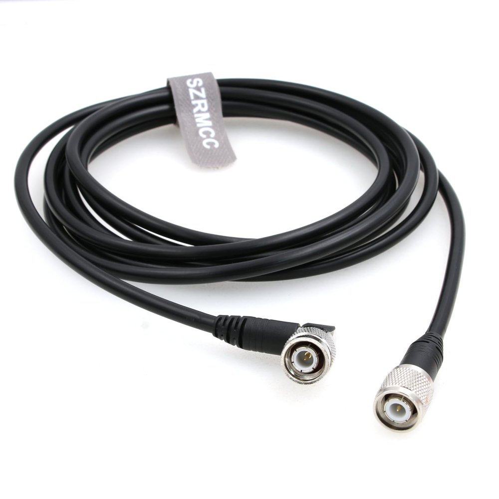 SZRMCC GPS Antenna Cable TNC to TNC Right Angle Male Connectors Extension Cable RG223 50 ohm Coaxial Low Loss Shielded Cable Black (2m)