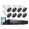 REOLINK 12MP Security Camera System, 8pcs PoE Security Camera Outdoor Color Night, 2-Way Talk, 16CH NVR 4TB HDD, RLK16-1200B8-A Bundle with 2pcs 4K Ultra-Wide Angle Camera Duo Floodlight PoE view 2