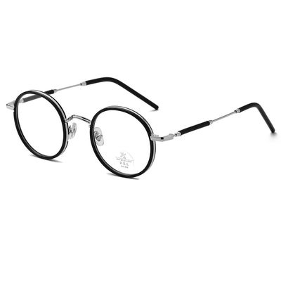 VENOAL Retro Round Reading Glasses Women Men, Blue Light Blocking Computer Flat Glasses, TR90 Anti Eye Strain/Glare Readers (Color : Black-Silver, Size : +100)