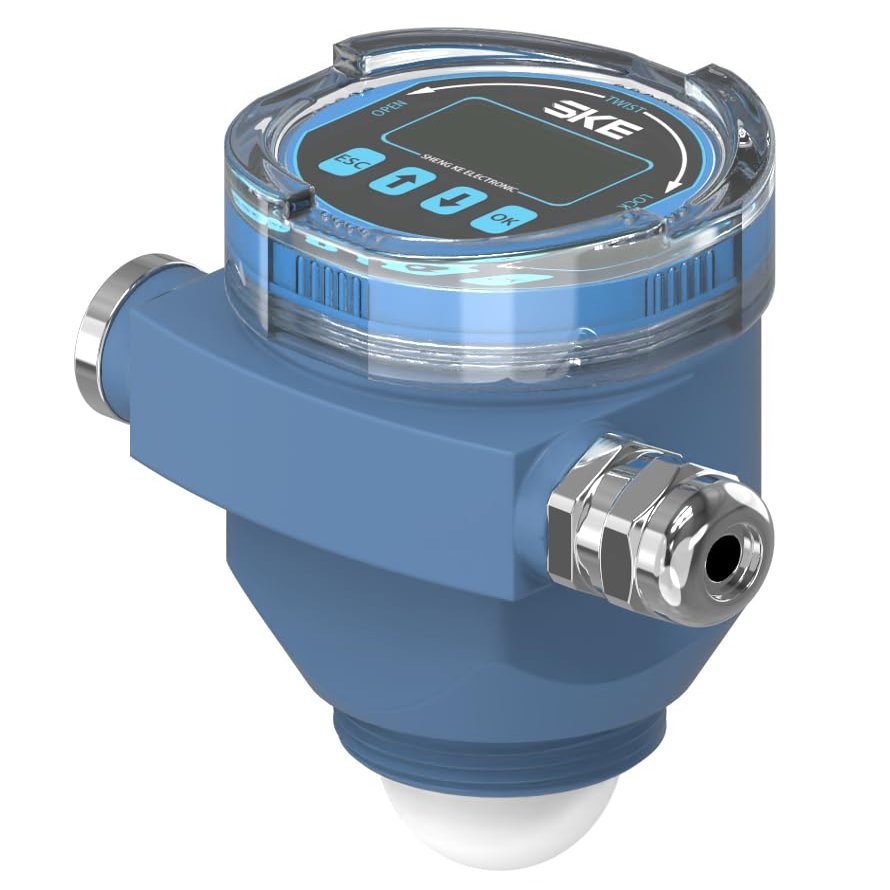 SinoSK Radar Liquid Level Sensor, Standard Liquid Level Measurement Transmitter LCD Display, 4-20mA Output, G1.5 Thread