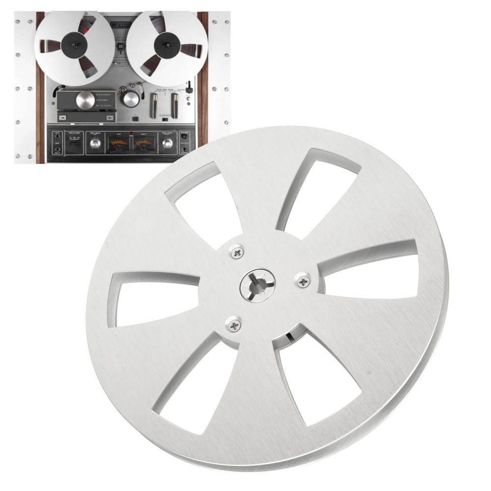 1/4 7 Inch Empty Reel Aluminum Alloy Takeup Reel, Premium Analog Recording Tape, Studio Mastering Tape, 6 Hole Open Reel Sound Tape Empty Reel Opening Machine Part