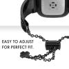 NewWays Compatible with Fitbit Versa 3/ Fitbit Versa 4 Band for Women, Crystal Bling Jewllery Bangle Compatible for Fitbit Versa 3 4 Sense Sense 2, with Stopper Toggle Closure, Black view 4