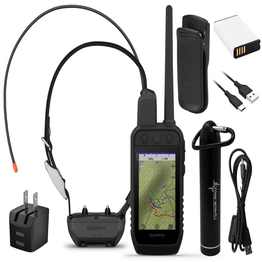 Wearable4U - Garmin Alpha 300 Handheld, Advanced Dog Tracking and Training Handheld and Alpha TT 25 Collar with E-Bank Bundle