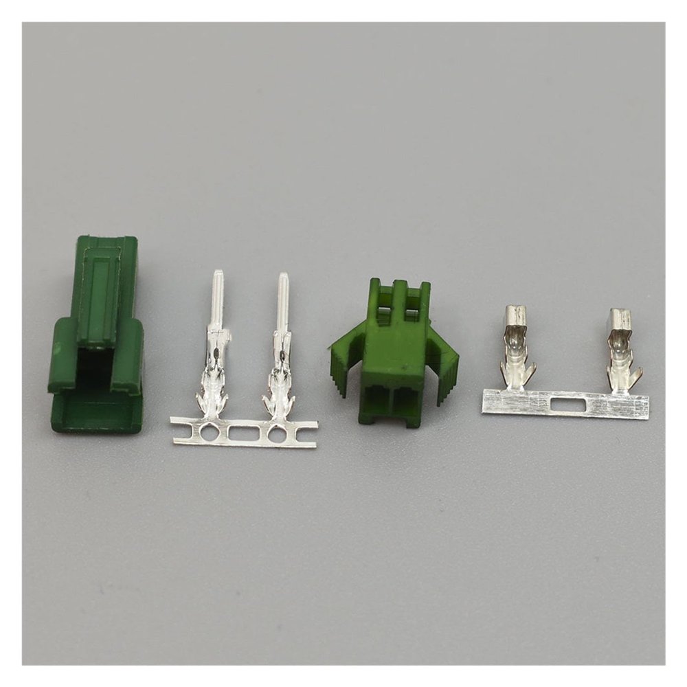 10-100Set Black White Blue Green Red SM Connector Plug Pitch 2.54MM Female Male Housing + Terminals SM-2P SM-2R JST SM2.54 2Pin (Color : Green, Size : 20SET_2P)