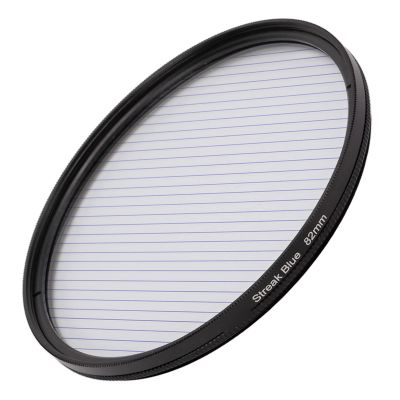 82mm Streak Effect Lens Filter, Rotatable Anamorphic Optical Glass Light Variable Light Effect Lens Filter Oil Proof Filter for DSLR Cinematice Video (Blue