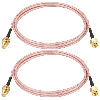 CAPChang WiFi Antenna Extension Cable 2 Pack 3.3FT RP-SMA Male to RP-SMA Female Bulkhead Mount RG316 Cale for WiFi Router Security IP Camera Wireless Mini PCI Express PCIE Network Card Adapter