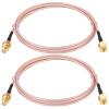CAPChang WiFi Antenna Extension Cable 2 Pack 3.3FT RP-SMA Male to RP-SMA Female Bulkhead Mount RG316 Cale for WiFi Router Security IP Camera Wireless Mini PCI Express PCIE Network Card Adapter view 1