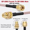 CAPChang WiFi Antenna Extension Cable 2 Pack 3.3FT RP-SMA Male to RP-SMA Female Bulkhead Mount RG316 Cale for WiFi Router Security IP Camera Wireless Mini PCI Express PCIE Network Card Adapter view 2