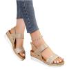HINDOLA Women's Wedge Sandals Summer Comfort Espadrille Wedge Platform Shoes Ankle Buckle Open Toe Flatform Sandals view 1