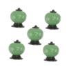DOITOOL 5pcs Drawer Pulls Cupboard Handles Ceramic Drawer Pulls Ceramic Cupboard Knobs Pull Knob Round Door Knob Green European Style for Cabinets Pull Handle view 1