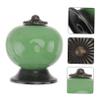 DOITOOL 5pcs Drawer Pulls Cupboard Handles Ceramic Drawer Pulls Ceramic Cupboard Knobs Pull Knob Round Door Knob Green European Style for Cabinets Pull Handle view 3
