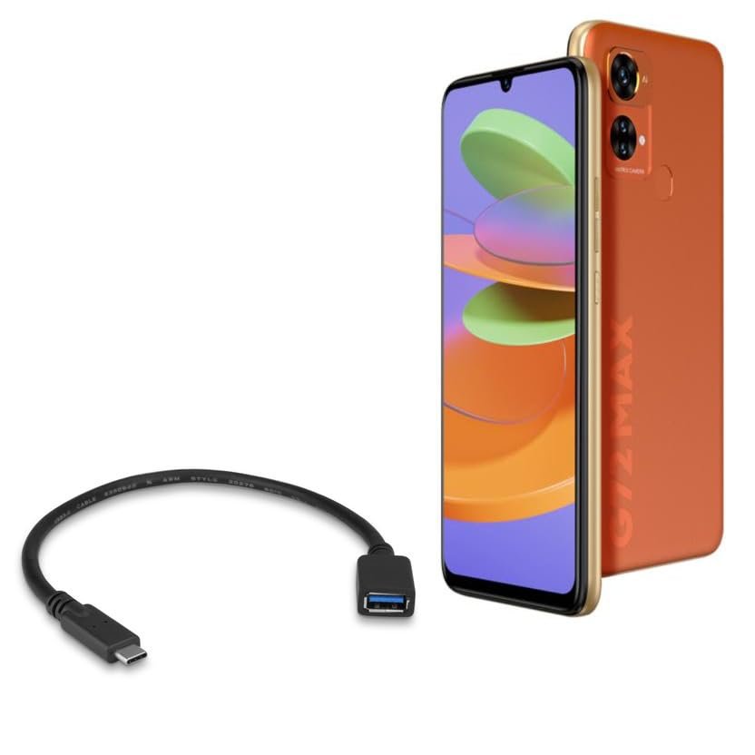 BoxWave Cable Compatible with BLU G72 Max - USB Expansion Adapter, Add USB Connected Hardware to Your Phone