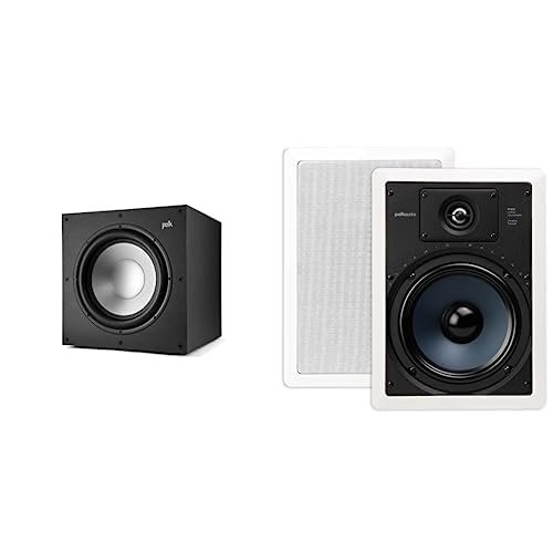 Polk Audio Polk Monitor XT12 Powered Sub - 12" Dynamic Balanced Woofer & 100W Class A/B Amplifier RC85i 2-Way Premium in-Wall 8"-Speakers (Pair)