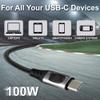HQRP USB Type-C to USB Type-C Fast Charging Cable 100W, 6.5 Foot, Nylon Compatible with Nintendo Switch Gaming System, Laptops, Tablets, Phones with USB Type-C Charging Port, Cable Fast Charge view 4