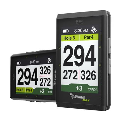 Izzo Golf Swami Max Handheld GPS Unit - Rangefinder Golf GPS with Oversized Large Color Screen for Measuring Golf Distances, Black