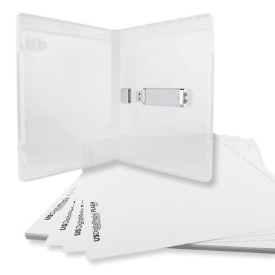 Flash Pac USB Flash Drive Case Super Clear & Printable Cover Insert - 25 Pack