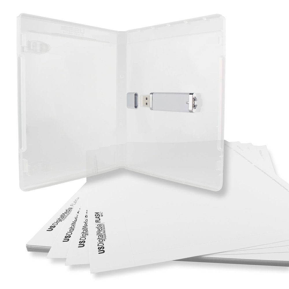 Flash Pac USB Flash Drive Case Super Clear & Printable Cover Insert - 25 Pack
