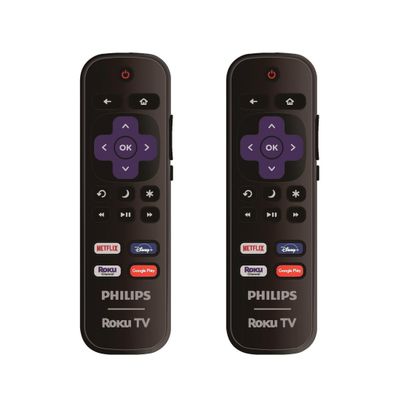 2 Pack - OEM Replacement Remote Control for All Philips Roku Smart TVsOnly Works with Philips Roku TV, Not for Roku Stick and Roku Box (Netflix/Disney Plus/Roku Channel/Google Play)