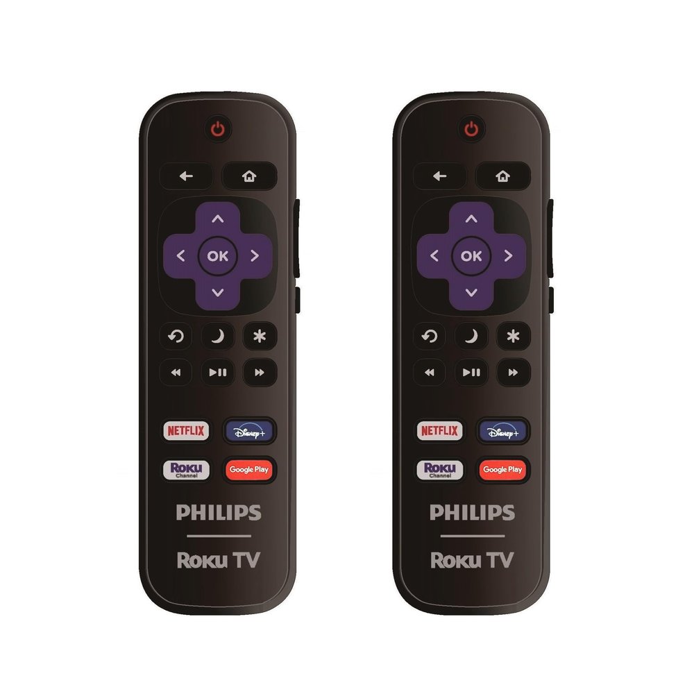 2 Pack - OEM Replacement Remote Control for All Philips Roku Smart TVsOnly Works with Philips Roku TV, Not for Roku Stick and Roku Box (Netflix/Disney Plus/Roku Channel/Google Play)