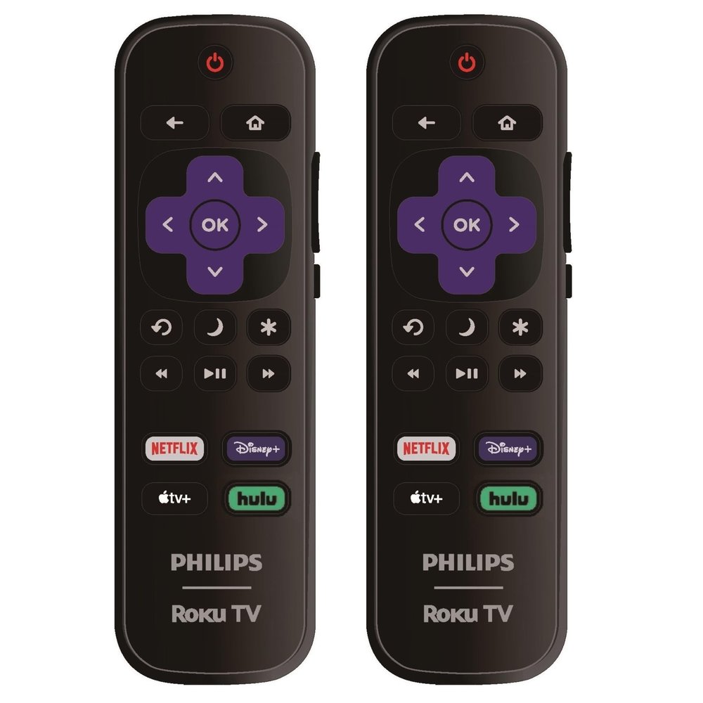 2 Pack - OEM Replacement Remote Control for All Philips Roku Smart TVsOnly Works with Philips Roku TV, Not for Roku Stick and Roku Box (Netflix/Disney Plus/Apple TV+ / Hulu)