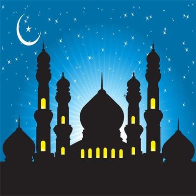 AOFOTO 12x10ft Mosque Silhouette Night Backdrop Islamic Moon Star Sky Photography Background Muslim Culture Religion Magic Wish Mysterious Temple Desert Arabian Nights Fairy Tale Castle Studio Props