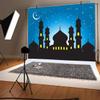 AOFOTO 12x10ft Mosque Silhouette Night Backdrop Islamic Moon Star Sky Photography Background Muslim Culture Religion Magic Wish Mysterious Temple Desert Arabian Nights Fairy Tale Castle Studio Props view 3