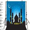 AOFOTO 12x10ft Mosque Silhouette Night Backdrop Islamic Moon Star Sky Photography Background Muslim Culture Religion Magic Wish Mysterious Temple Desert Arabian Nights Fairy Tale Castle Studio Props view 4