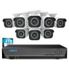 REOLINK 4K PoE Security Camera System, 8pcs Person/Vehicle Detection IP Cameras, 16CH NVR with 4TB HDD, Bundle with 2X Outdoor Dual-Lens IP Camera Duo 2 PoE view 2