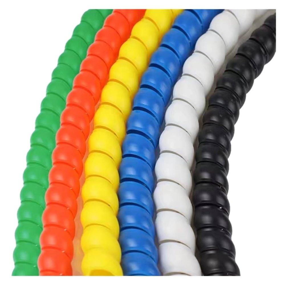 1/2/5Meters 8mm 10mm Line Organizer Pipe Protection Flexible Spiral Wrap Winding Cable Wire Sleeve Cover Tube (Color : Black, Size : ID 20 MM_5 Meters)