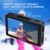 FEELWORLD LUT5E 5.5 Inch 1600nits High Bright DSLR Camera Field Monitor Auto Dimming Touchscreen HDR 3D LUT with Waveform F970 External Power and Install Kit 4K HDMI Input Output 1920X1080 IPS Panel view 2
