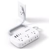 10FT Flat Plug Power Strip with USB C, BESHON Ultra Thin Flat Plug Extension Cord - 6 Outlets with 4 USB Ports(2 USB C), Power Strip for Dorm Room Travel Essentials view 1