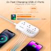 10FT Flat Plug Power Strip with USB C, BESHON Ultra Thin Flat Plug Extension Cord - 6 Outlets with 4 USB Ports(2 USB C), Power Strip for Dorm Room Travel Essentials view 4