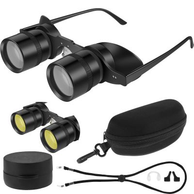 Fishing Binoculars, 10X Hands-Free Binocular Glasses, Zoom High Definition Telescope for Bird Watching, Sports, Concerts, Theater, and Sightseein
