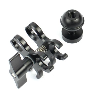 NovelGoal Aluminum Ball Clamp Mount for Underwater Diving Light Arms 3-Hole and Ball Head Adapter for Hero Camera (with Ball Adapter 1)