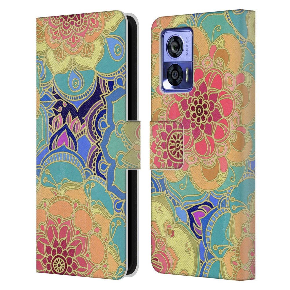 Head Case Designs Officially Licensed Micklyn Le Feuvre Obsession Florals 2 Leather Book Wallet Case Cover Compatible with Motorola Edge 30 Neo 5G